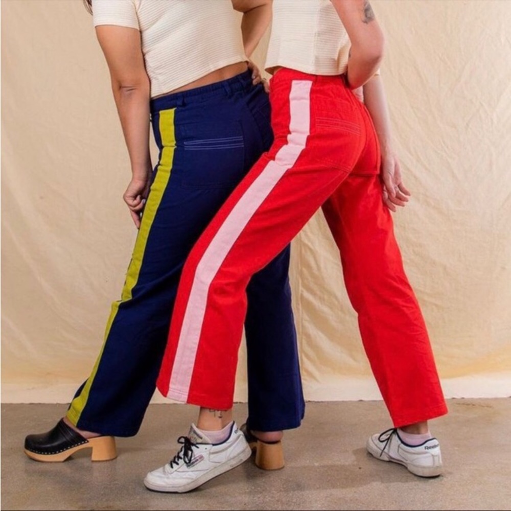 Big Bud Press Red Western Pant with light pink side stripe